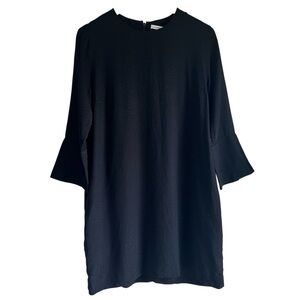 NWT & Other Stories satin star print long sleeve loose fit black dress size 12